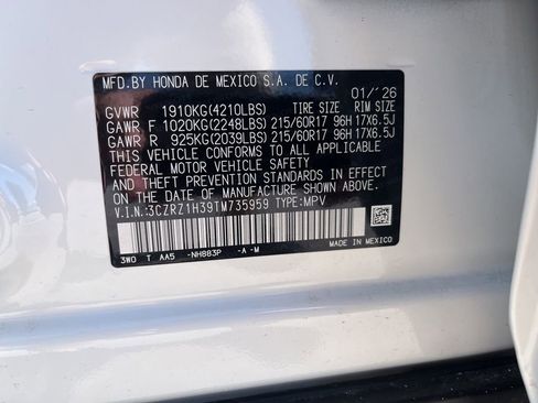 Certified 2026 Honda HR-V LX image 10