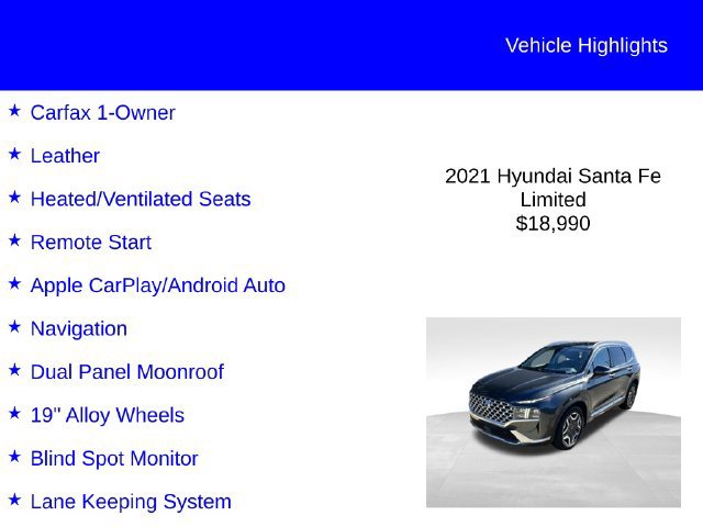 Used 2021 Hyundai Santa Fe Limited FWD image 2