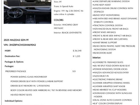 Used 2025 MAZDA MAZDA3 s image 51