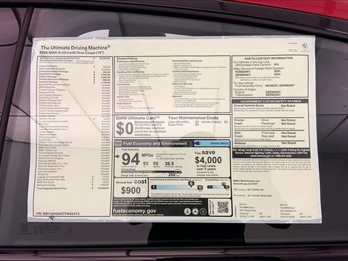 New 2026 BMW i4 xDrive40i w/ M Sport Package AWD/4WD image 12