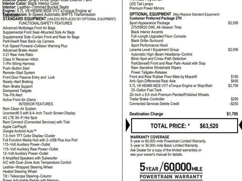 Used 2022 RAM 1500 Laramie w/ Sport Appearance Package AWD/4WD image 2