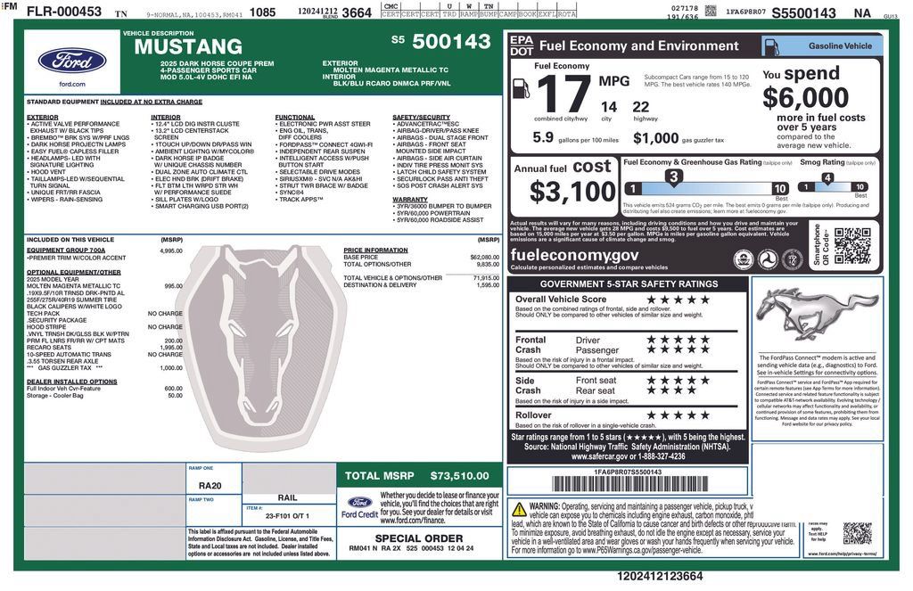 New 2025 Ford Mustang Dark Horse RWD image 51