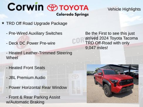 Used 2024 Toyota Tacoma TRD Off-Road w/ TRD Off Road Upgrade Package AWD/4WD image 4