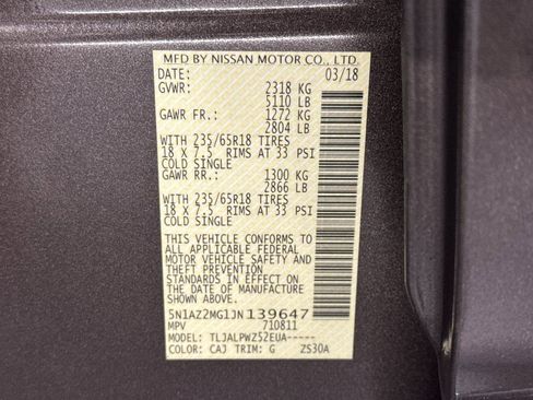 Used 2018 Nissan Murano S w/ Cargo Package image 22