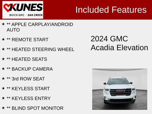 Used 2024 GMC Acadia Elevation FWD image 2