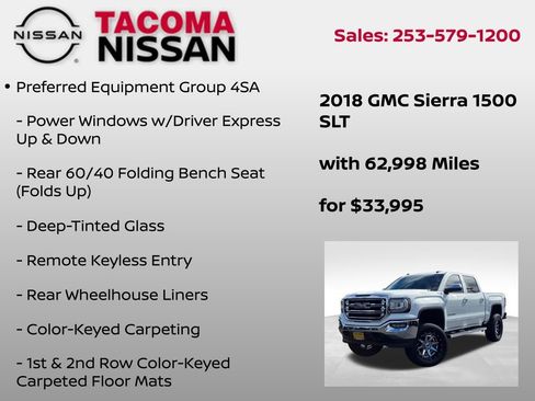 Used 2018 GMC Sierra 1500 SLT w/ SLT Premium Package AWD/4WD image 6