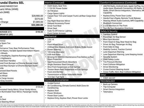 Certified 2021 Hyundai Elantra SEL w/ Cargo Package FWD image 31