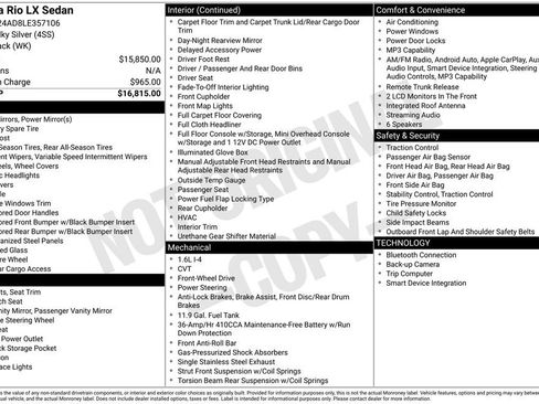 Used 2020 Kia Rio LX image 7