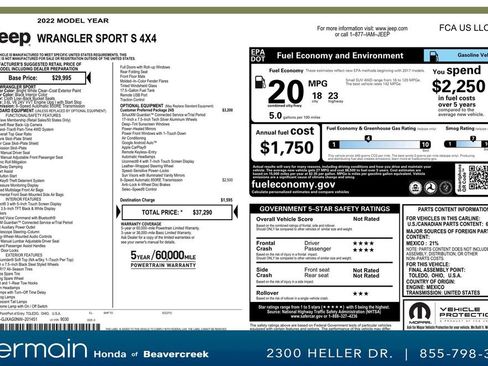 Used 2022 Jeep Wrangler Sport S image 30