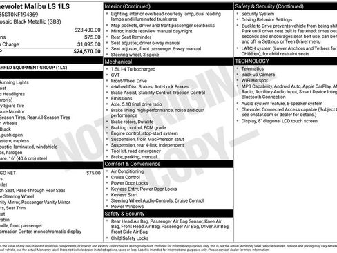 Used 2022 Chevrolet Malibu LS FWD image 10