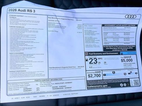 New 2026 Audi RS 3 image 13