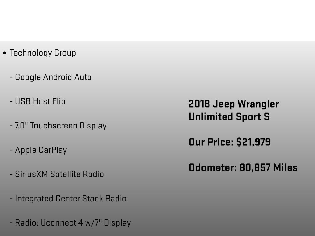 Used 2018 Jeep Wrangler Unlimited Sport S AWD/4WD image 18