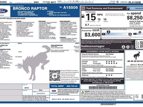 Used 2024 Ford Bronco Raptor w/ Interior Carbon Fiber Pack 6 AWD/4WD image 21