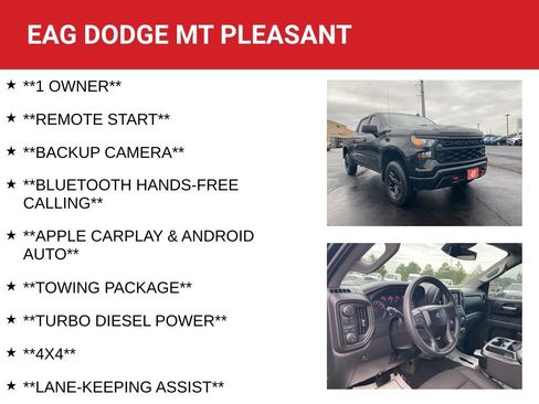 Used 2024 Chevrolet Silverado 1500 Custom Trail Boss w/ LPO, Dark Essentials Package AWD/4WD image 4