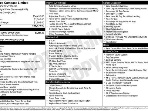 Used 2022 Jeep Compass Limited w/ Sun and Sound Group AWD/4WD image 5