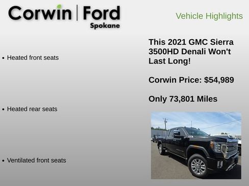 Used 2021 GMC Sierra 3500 Denali w/ Denali Ultimate Package AWD/4WD image 16