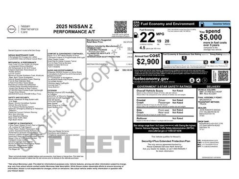 Used 2025 Nissan Z Performance w/ Floor Mat Package RWD image 32
