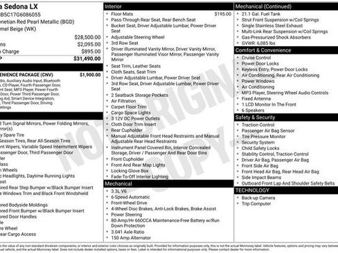 Used 2016 Kia Sedona LX w/ LX Convenience Package image 38