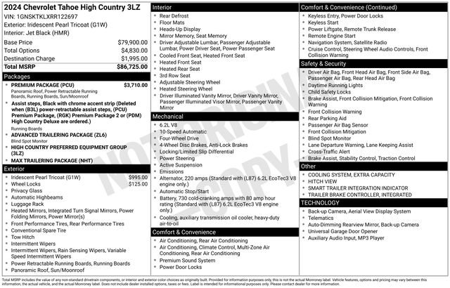Used 2024 Chevrolet Tahoe High Country w/ Premium Package AWD/4WD image 46