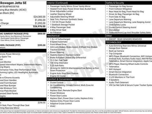 Used 2023 Volkswagen Jetta SE w/ Panoramic Sunroof Package FWD image 3