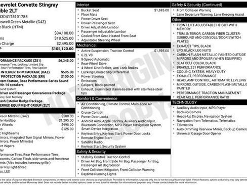 New 2026 Chevrolet Corvette Stingray Preferred Conv w/ Z51 Performance Package image 5