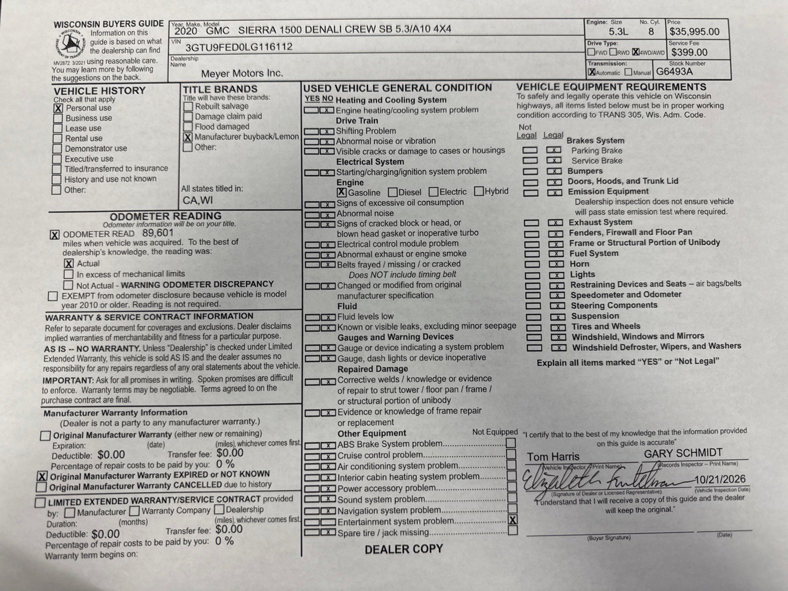 Used 2020 GMC Sierra 1500 Denali w/ Driver Alert Package II AWD/4WD image 35