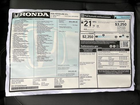 New 2026 Honda Ridgeline RTL image 22