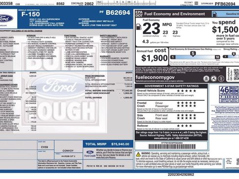 Certified 2023 Ford F150 Lariat w/ Equipment Group 502A High AWD/4WD image 31