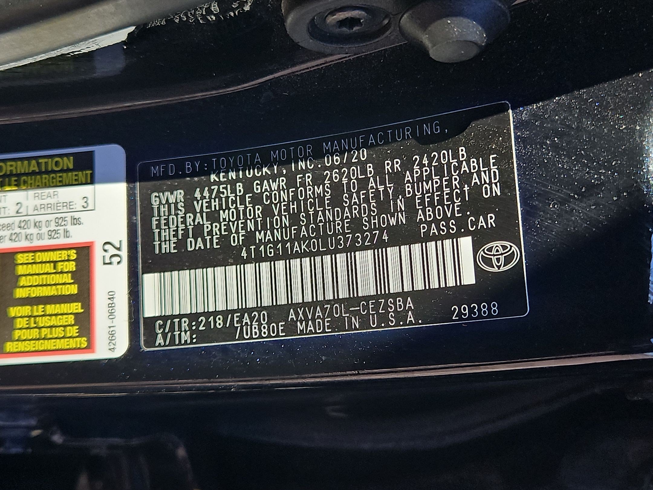 Used 2020 Toyota Camry SE FWD image 31