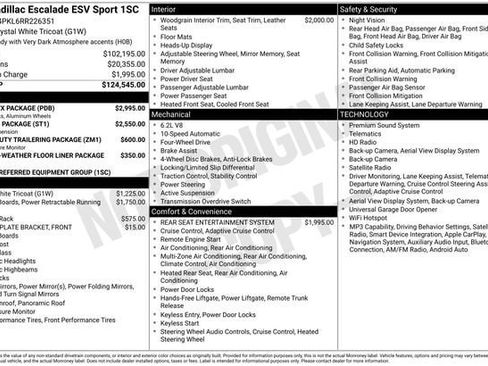 Certified 2024 Cadillac Escalade ESV Sport w/ LPO, ONYX Package AWD/4WD image 34