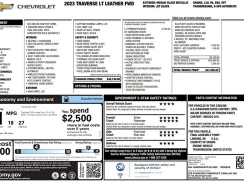 Used 2023 Chevrolet Traverse LT w/ LT Premium Package FWD image 39