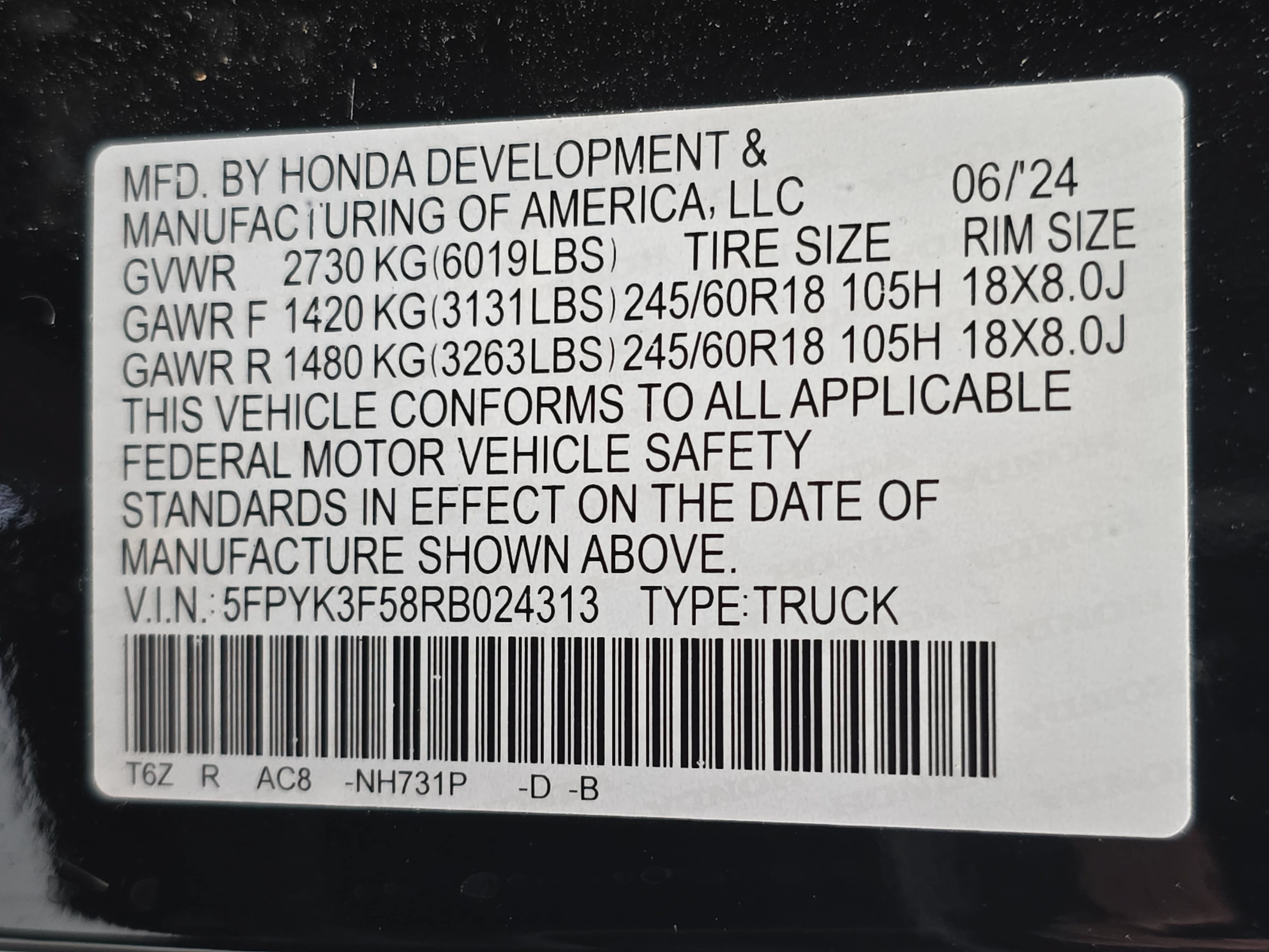 Certified 2024 Honda Ridgeline RTL image 35