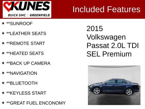Used 2015 Volkswagen Passat TDI SEL Premium FWD image 2