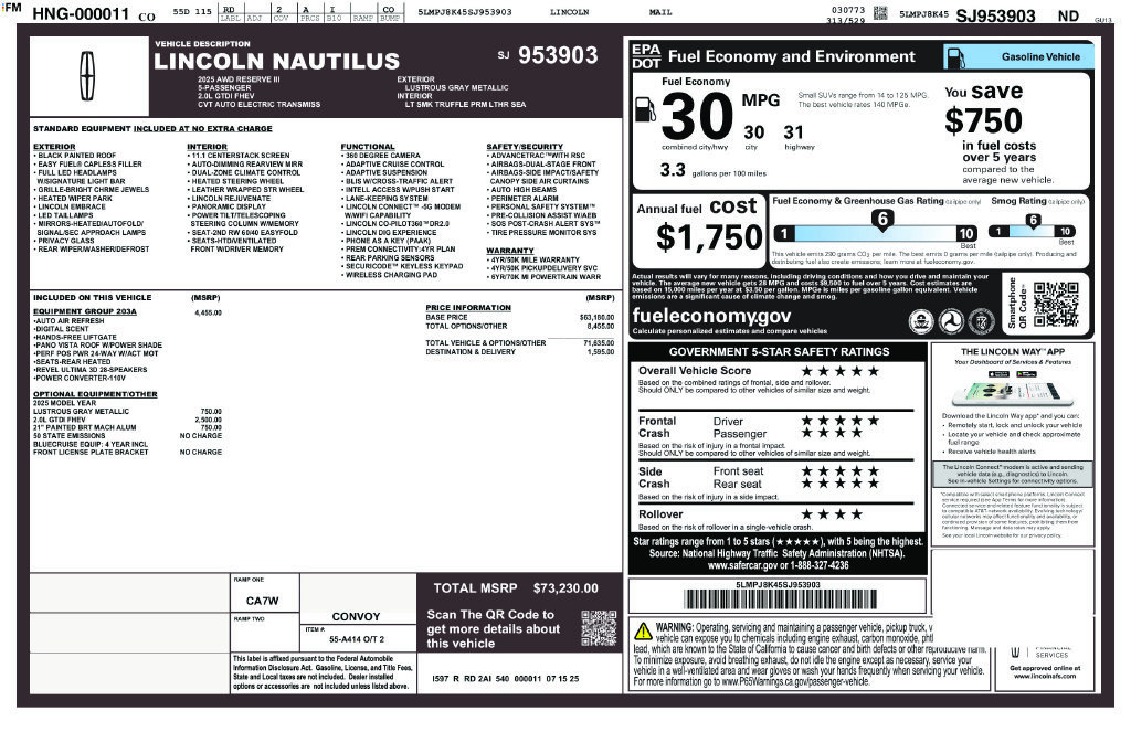 Used 2025 Lincoln Nautilus Reserve AWD/4WD image 35