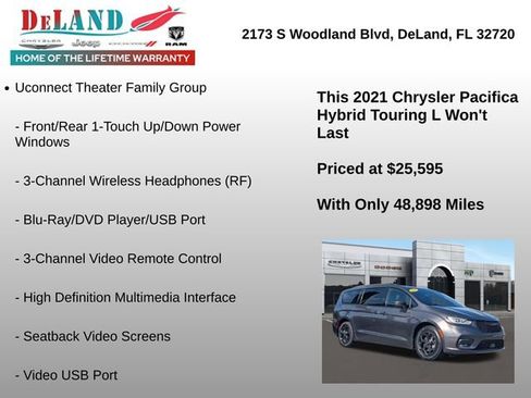 Used 2021 Chrysler Pacifica Touring-L w/ Uconnect Theater Family Group image 18