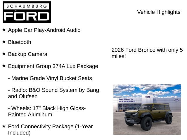 New 2026 Ford Bronco Raptor w/ Interior Carbon Fiber Pack AWD/4WD image 8