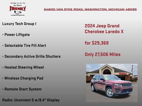 Used 2024 Jeep Grand Cherokee Laredo X w/ Luxury Tech Group I AWD/4WD image 10