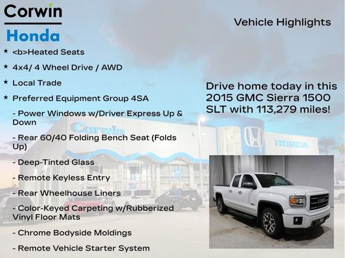 Used 2015 GMC Sierra 1500 SLT w/ All-Terrain Package image 7