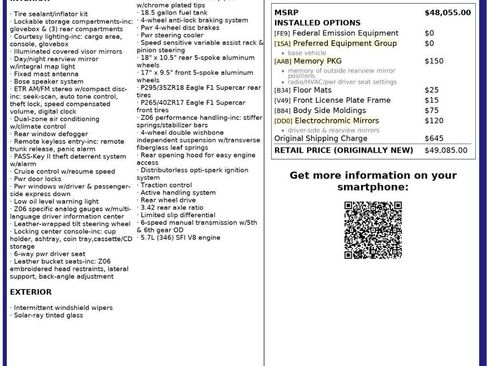 Used 2001 Chevrolet Corvette Z06 w/ Memory Pkg image 9