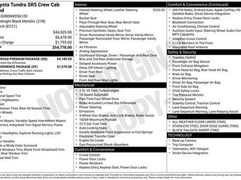 Used 2022 Toyota Tundra SR5 w/ TRD Off-Road Premium Package AWD/4WD image 35