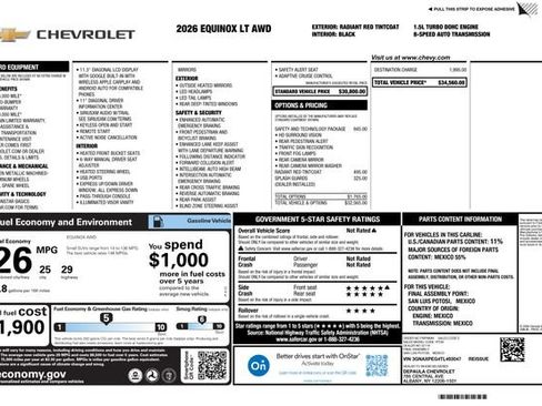 New 2026 Chevrolet Equinox LT w/ Safety and Technology Package AWD/4WD image 2
