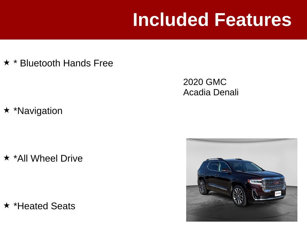 Used 2020 GMC Acadia Denali w/ Denali Ultimate Package AWD/4WD image 3
