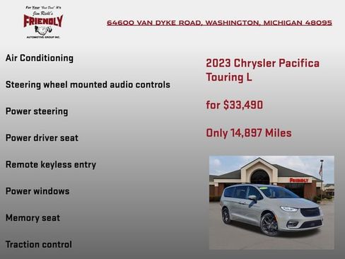 Used 2023 Chrysler Pacifica Touring-L w/ S Appearance Package AWD/4WD image 20