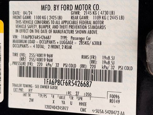 Used 2024 Ford Mustang GT RWD image 54