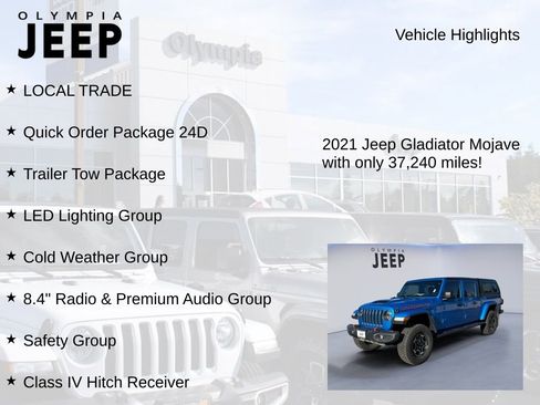 Used 2021 Jeep Gladiator Mojave w/ Uconnect 4C Nav & Sound Group image 6