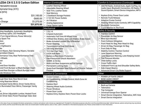 Used 2023 MAZDA CX-5 Carbon Edition AWD/4WD image 2