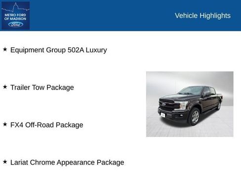 Certified 2018 Ford F150 Lariat w/ Equipment Group 502A Luxury AWD/4WD image 2