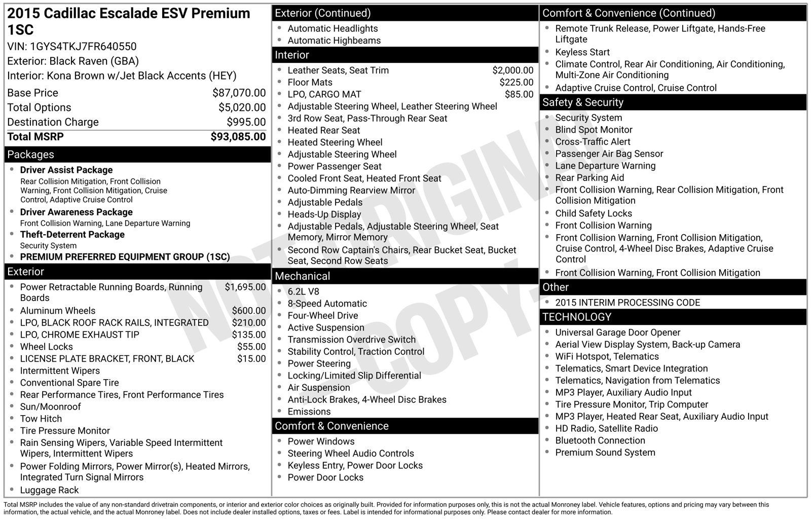 Used 2015 Cadillac Escalade ESV Premium AWD/4WD image 1