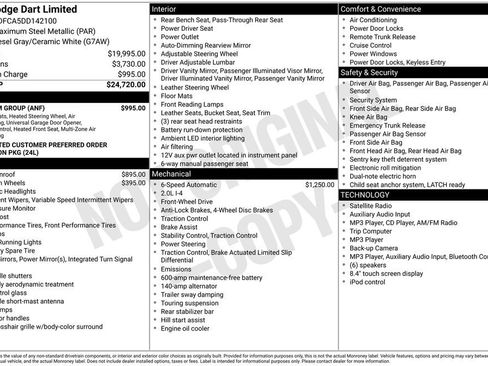 Used 2013 Dodge Dart Limited w/ Premium Group FWD image 6