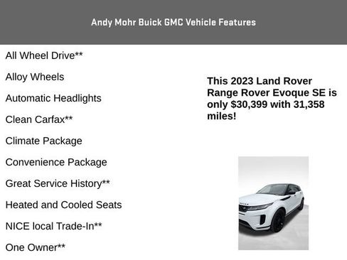 Used 2023 Land Rover Range Rover Evoque SE AWD/4WD image 8